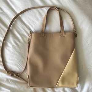 colorblock crossbody with handles